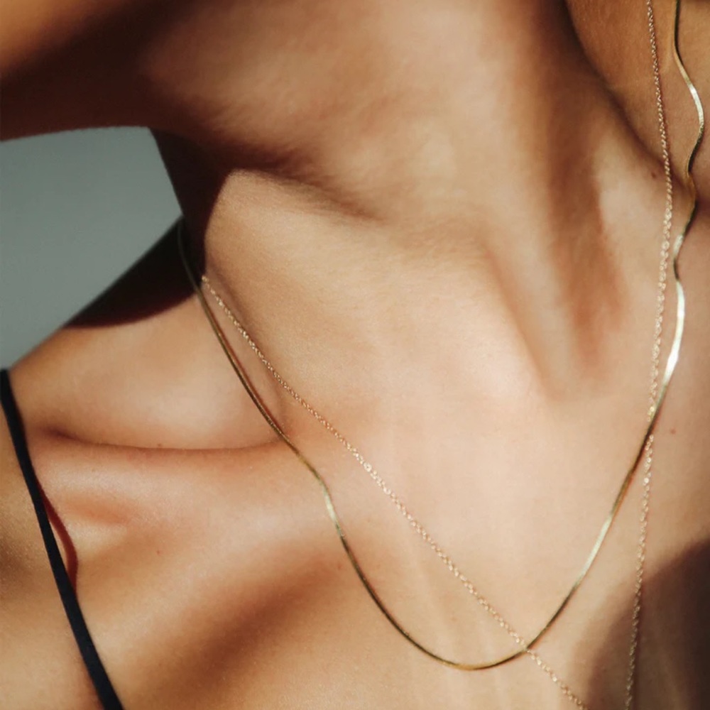 NWT Loren Stewart herringbone necklace